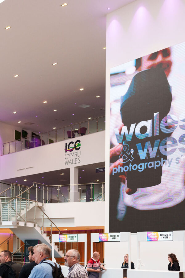 Wales & West Photography Show banner inside ICC Wales