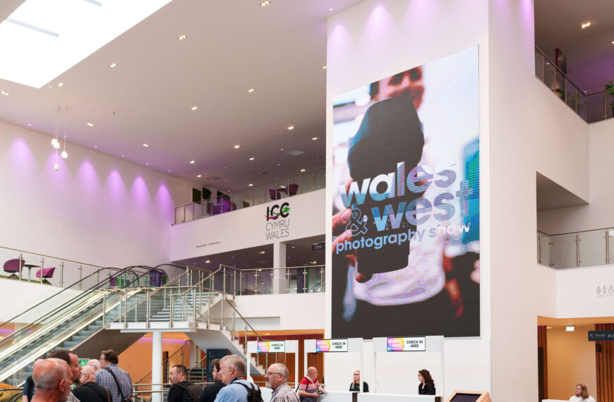 Wales & West Photography Show banner inside ICC Wales