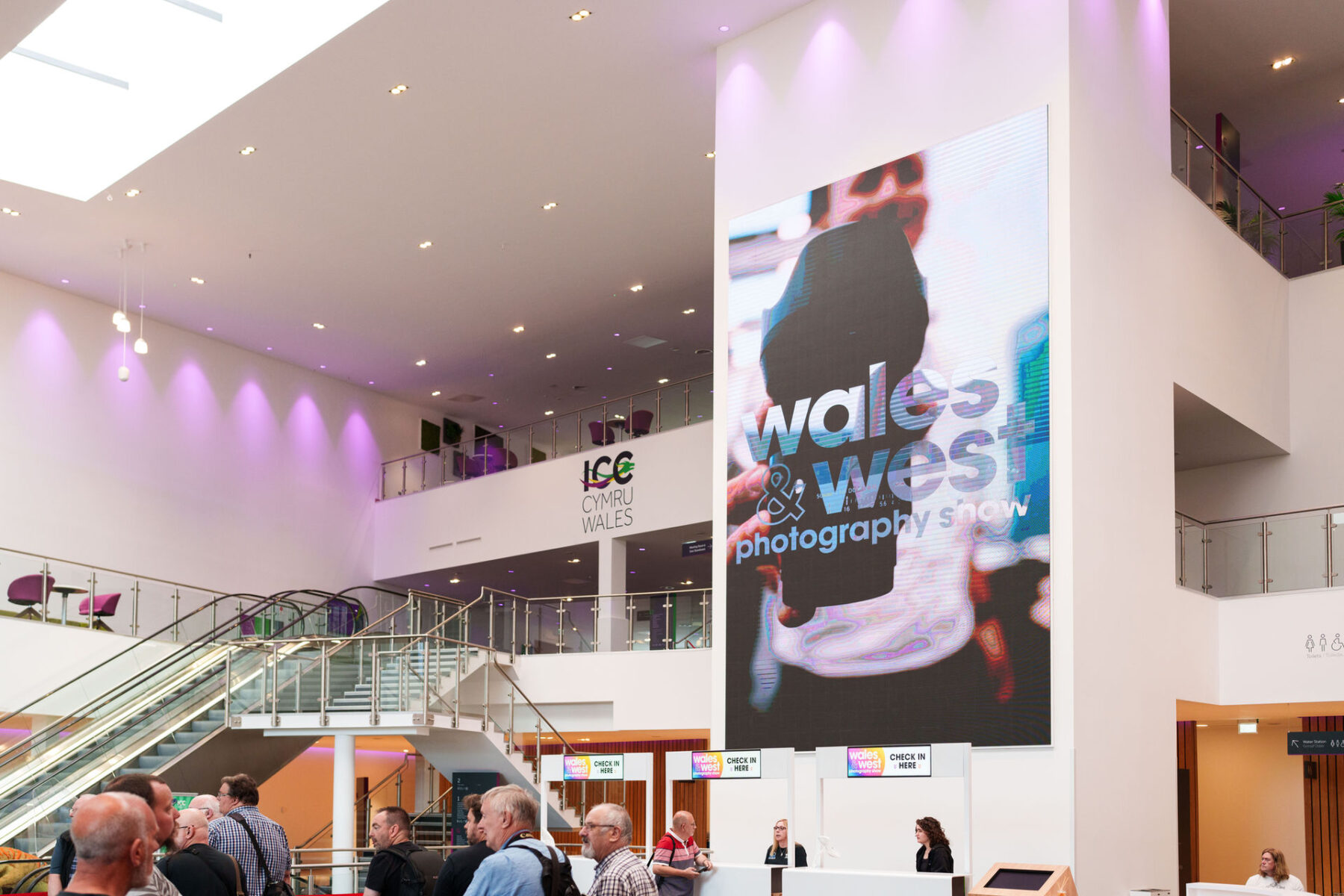 Wales & West Photography Show banner inside ICC Wales